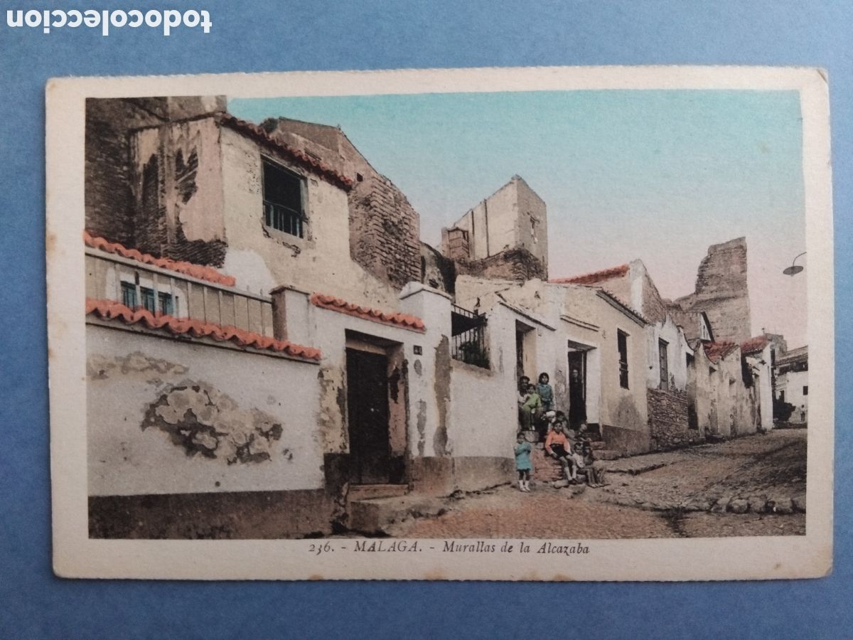 Postales: Postal M&aacute;laga, murallas de la Alcazaba