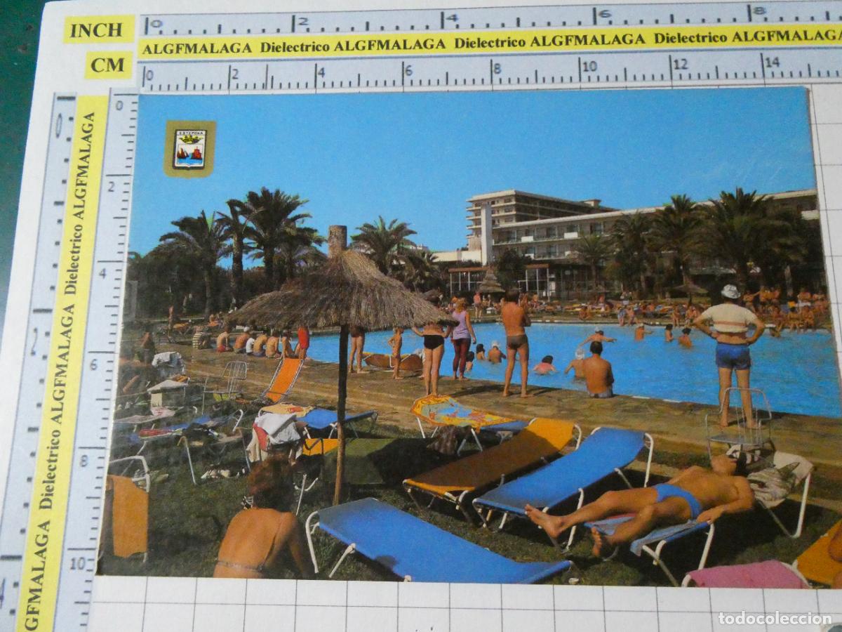 Postales: POSTAL DE M&Aacute;LAGA ESTEPONA. A&Ntilde;O 1982. HOTEL ATALAYA PARK TURISTAS PISCINA 20 ESCUDO ORO. 3949