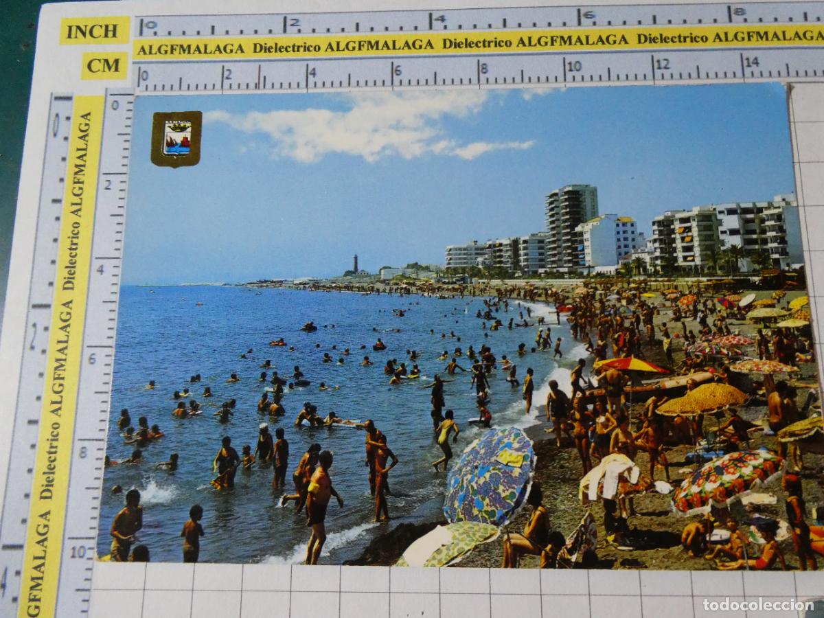 Postales: POSTAL DE M&Aacute;LAGA ESTEPONA. A&Ntilde;O 1975. VISTA PARCIAL DE LA PLAYA 21 ESCUDO ORO. 3950