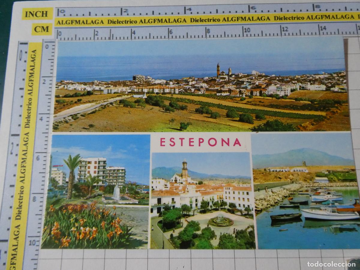 Postales: POSTAL DE M&Aacute;LAGA ESTEPONA. A&Ntilde;O 1967 VISTAS 2015 ARRIBAS. 3954