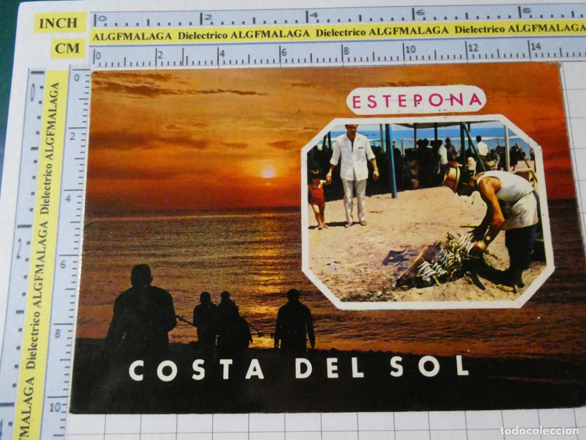 Postales: POSTAL DE M&Aacute;LAGA ESTEPONA. A&Ntilde;O 1972. CHIRINGUITO ESPETOS PLAYA 230 MARBESOL. 3965