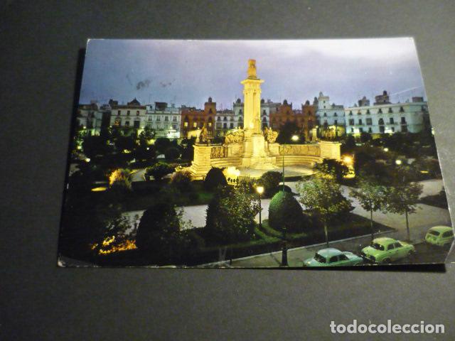 Postales: CADIZ PLAZA DE ESPA&Ntilde;A Y MONUMENTO A LAS CORTES
