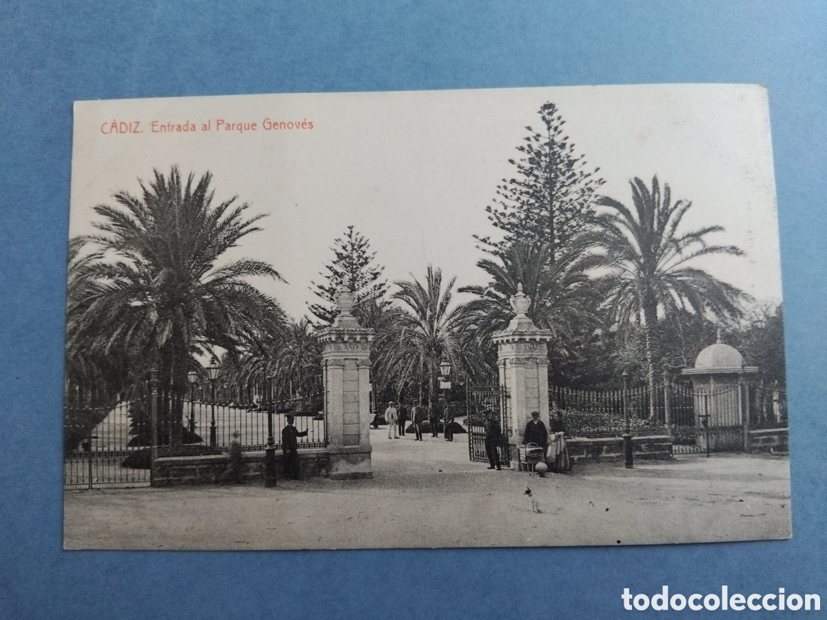Postales: Postal C&aacute;diz. Entrada al Parque Genov&eacute;s