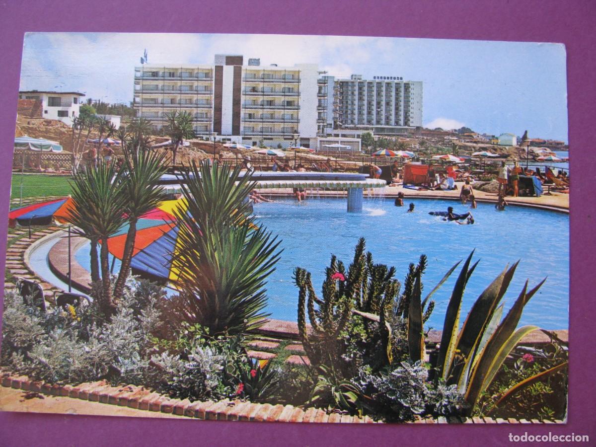 Postales: POSTAL DE TORREMOLINOS. PISCINA DEL HOTEL RIVIERA Y HOTELES DE LA COSTA. GARCIA GARRABELLA 22.