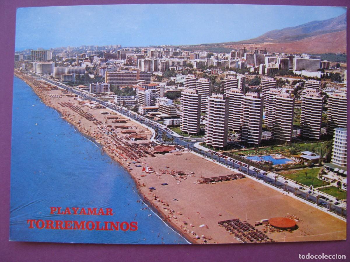 Postales: POSTAL DE TORREMOLINOS. VISTA DE LA PLAYA Y CIUDAD. FOTO ANTONIO. ESCRITA