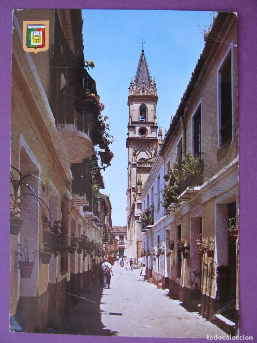 Postales: POSTAL DE MALAGA. CALLE E IGLESIA DE SAN PABLO. DOMINGUEZ 189. ESCRITA