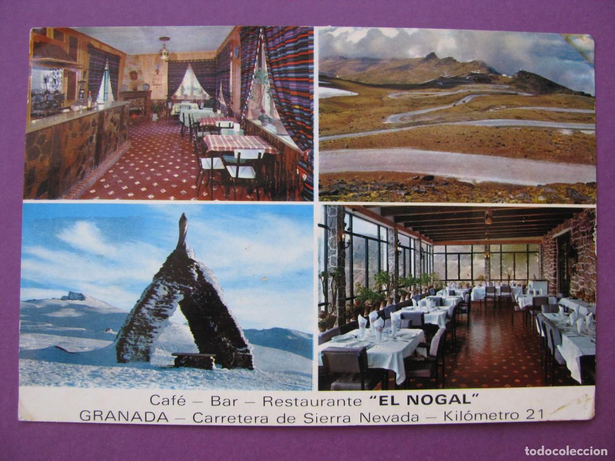 Postales: POSTAL DE GRANADA. SIERRA NEVADA. CAFE BAR RESTAURANTE EL NOGAL. BEASCOA.