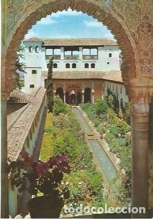 Postales: POSTAL A COLOR GRANADA GENERALIFE SERIE 45 N&ordm; 59 PATIO DE LA ACEQUIA A ZERKOWITZ