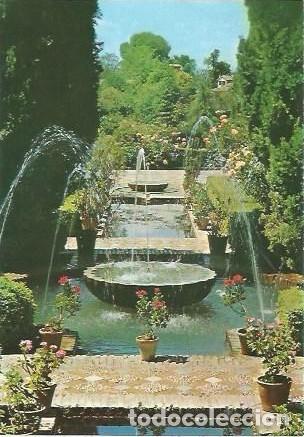 Postales: POSTAL A COLOR GRANADA GENERALIFE SERIE 45 N&ordm; 468 JARDINES BAJOS A ZERKOWITZ