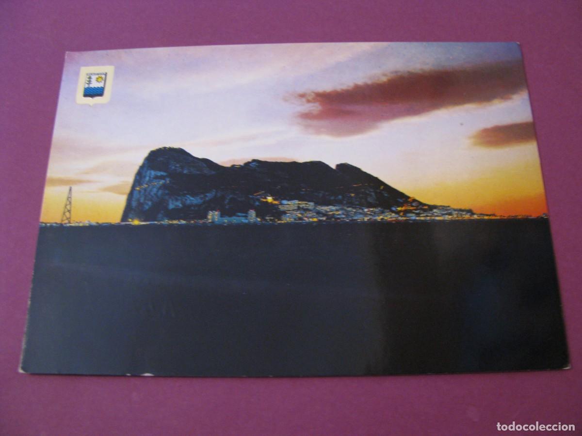 Postales: POSTAL DE COSTA DEL SOL. VISTA NOCTURNA DEL PE&Ntilde;ON DE GIBRALTAR. DOMINGUEZ 10. ESCRITA