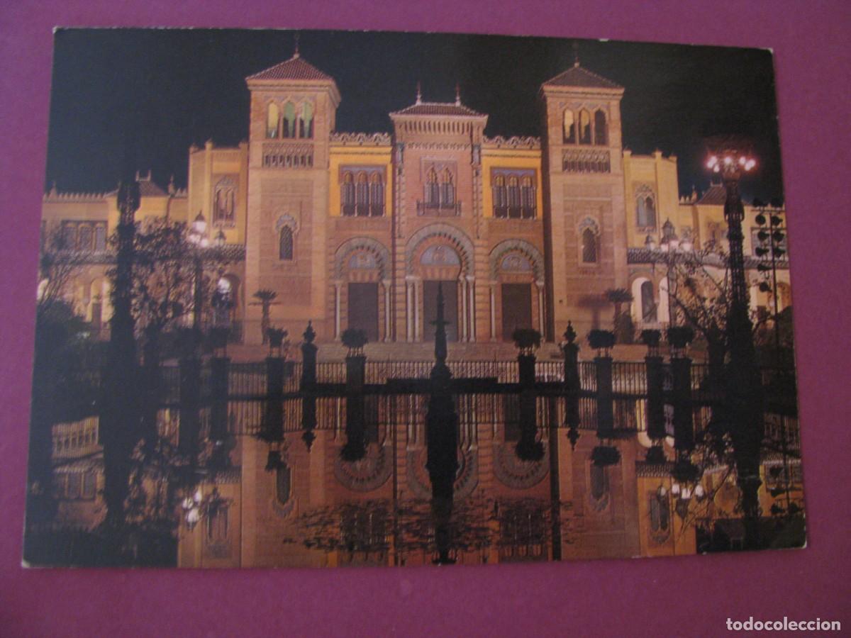 Postales: POSTAL DE SEVILLA. PLAZA DE AMERICA. PABELLON MUDEJAR NOCTURNO. GARCIA GARRABELLA.