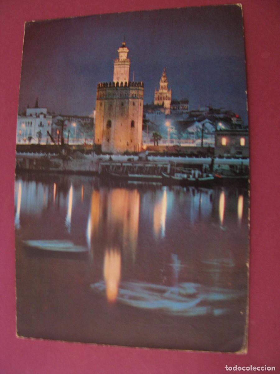 Postales: POSTAL DE SEVILLA. TORRE DEL ORO. VISTA NOCTURNA. SUBI. ESCRITA