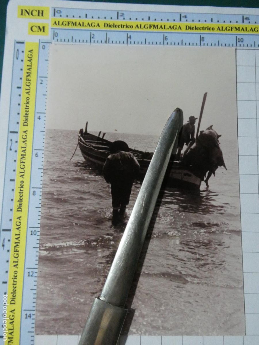 Postales: REPRODUCCI&Oacute;N ANTIGUA FOTO FOTOGRAF&Iacute;A M&Aacute;LAGA. BARCA PESCA TRADICIONAL. 2754