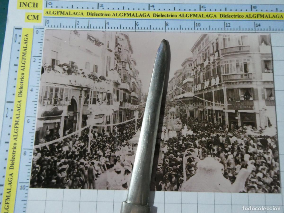 Postales: REPRODUCCI&Oacute;N ANTIGUA FOTO FOTOGRAF&Iacute;A M&Aacute;LAGA. CALLE LARIOS FIESTAS COSO BLANCO CARNAVAL. 2773