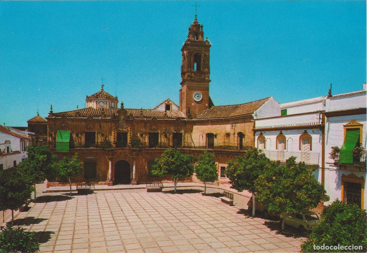 Postales: LORA DEL RIO (SEVILLA) PLAZA DE ESPA&Ntilde;A Y AYUNTAMIENTO &ndash; EDITA BEASCOA N&ordm;4 &ndash; ESCRITA