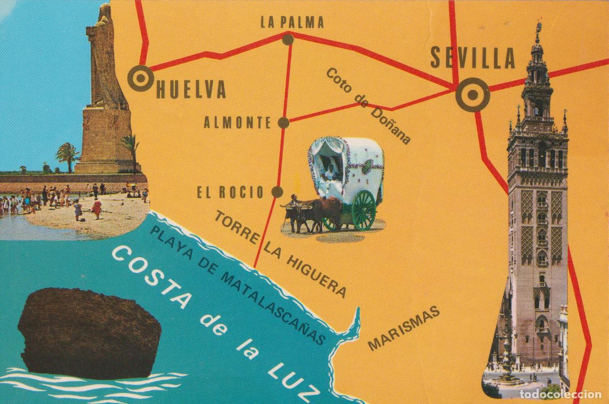 Postales: HUELVA, PLAYA DE MATALASCA&Ntilde;AS, TORRE LA HIGUERA, ALMONTE &ndash; RC DIST.DE EDICIONES N&ordm;40 &ndash; ESCRITA