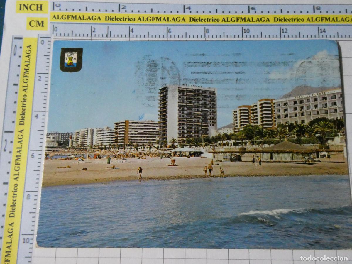 Postales: POSTAL DE M&Aacute;LAGA. A&Ntilde;O 1976. MARBELLA LA PLAYA 96 ESCUDO ORO. 240