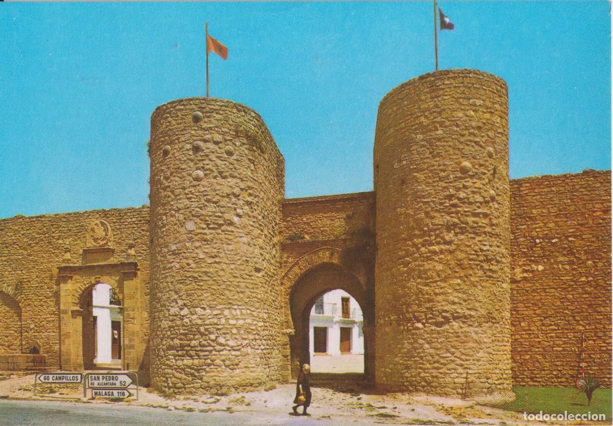 Postales: RONDA (SERRANIA DEL SOL) PUERTA DE LA ALMOCABAR Y MURALLAS &ndash; S/C