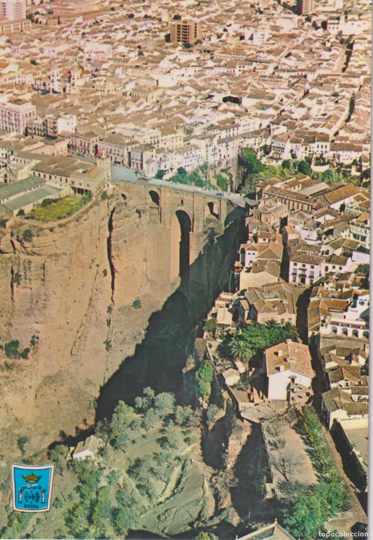 Postales: RONDA (SERRANIA DEL SOL) VISTA PARCIAL CIUDAD, EL TAJO Y PUENTE &ndash; S/C