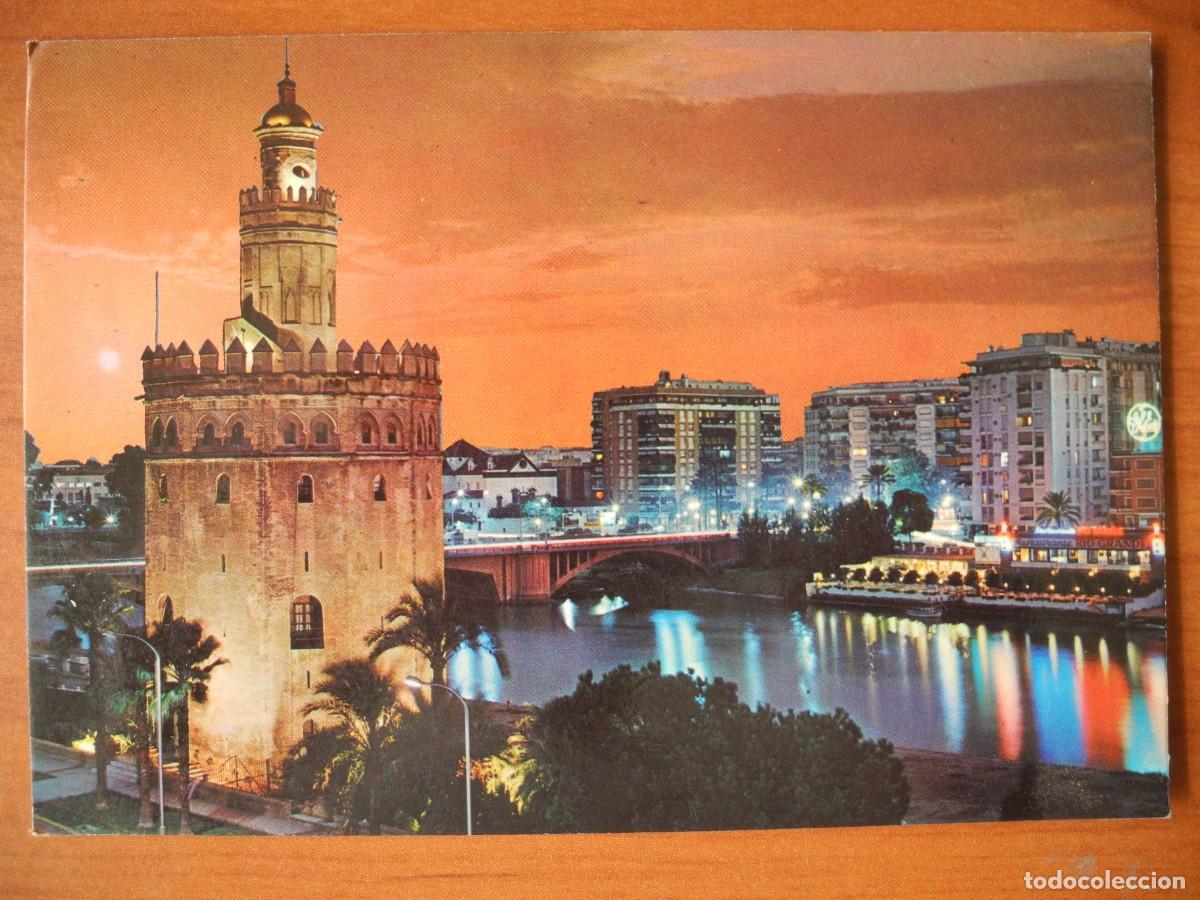 Postales: Sevilla Torre del Oro y r&iacute;o Guadalquivir. Ed. Beascoa n. 642. Circulada 1984