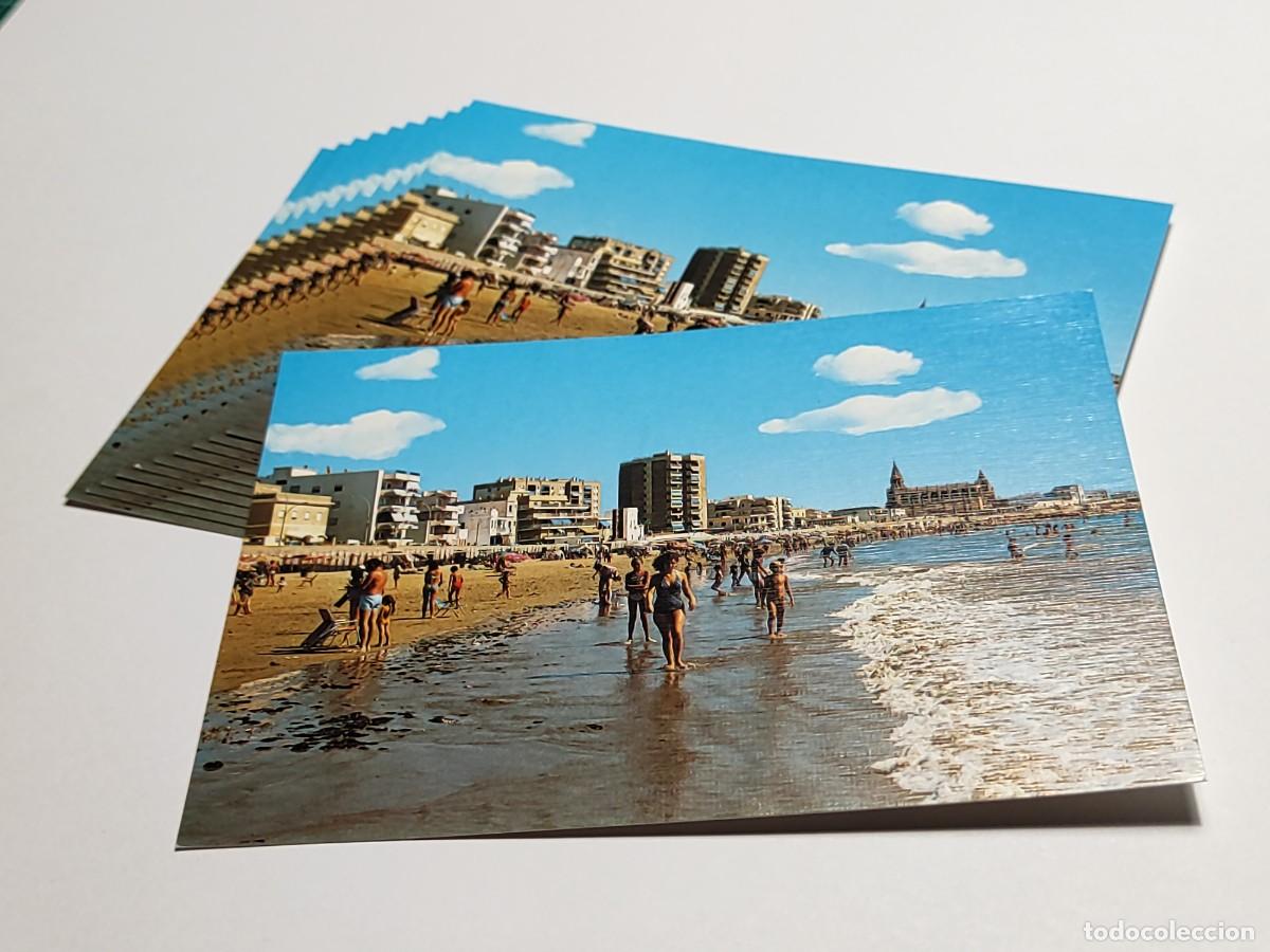 Postales: Lote 11 postales CHIPIONA C&Aacute;DIZ N⁰ 12 PLAYA Y SANTUARIO DE REGLA. Tarjetas nuevas antigua de ARRIBAS