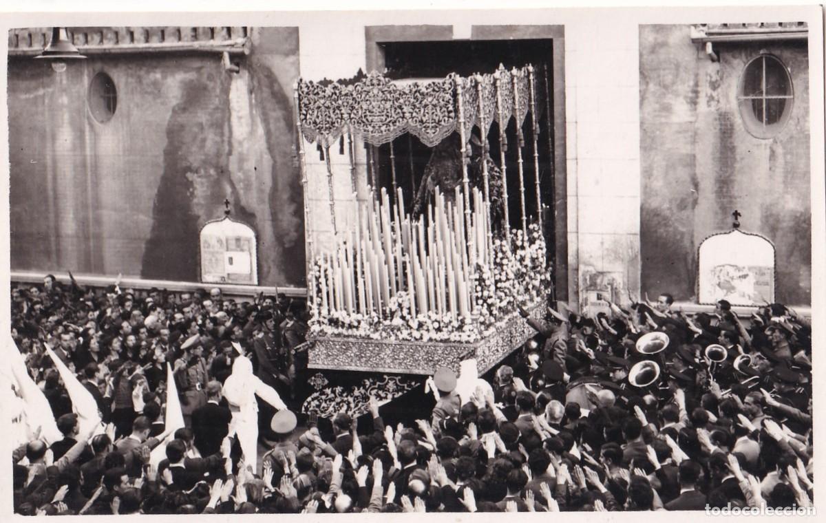 Postales: Semana Santa. S&aacute;nchez Pando. Fotogr&aacute;fica. Virgen Amargura, puertas San Juan de la Palma. Sevilla.