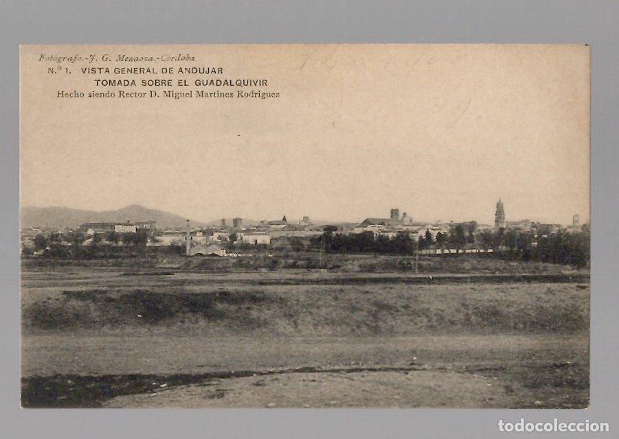 Postales: TARJETA POSTAL VISTA GENERAL DE ANDUJAR TOMADA SOBRE EL GUADALQUIVIR. N&ordm; 1