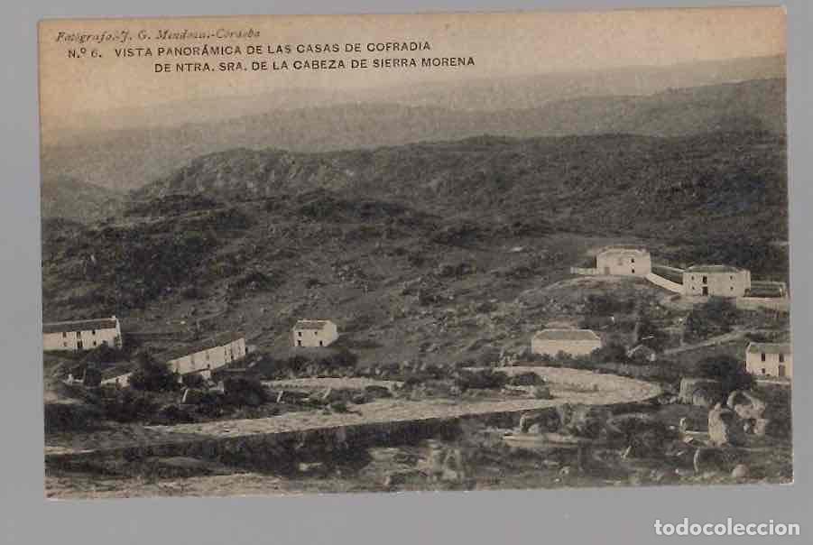 Postales: POSTAL VISTA PANORAMICA DE LAS CASAS DE COFRADIA DE NTRA. SRA. DE LA CABEZA DE SIERRA MORENA. N&ordm; 6