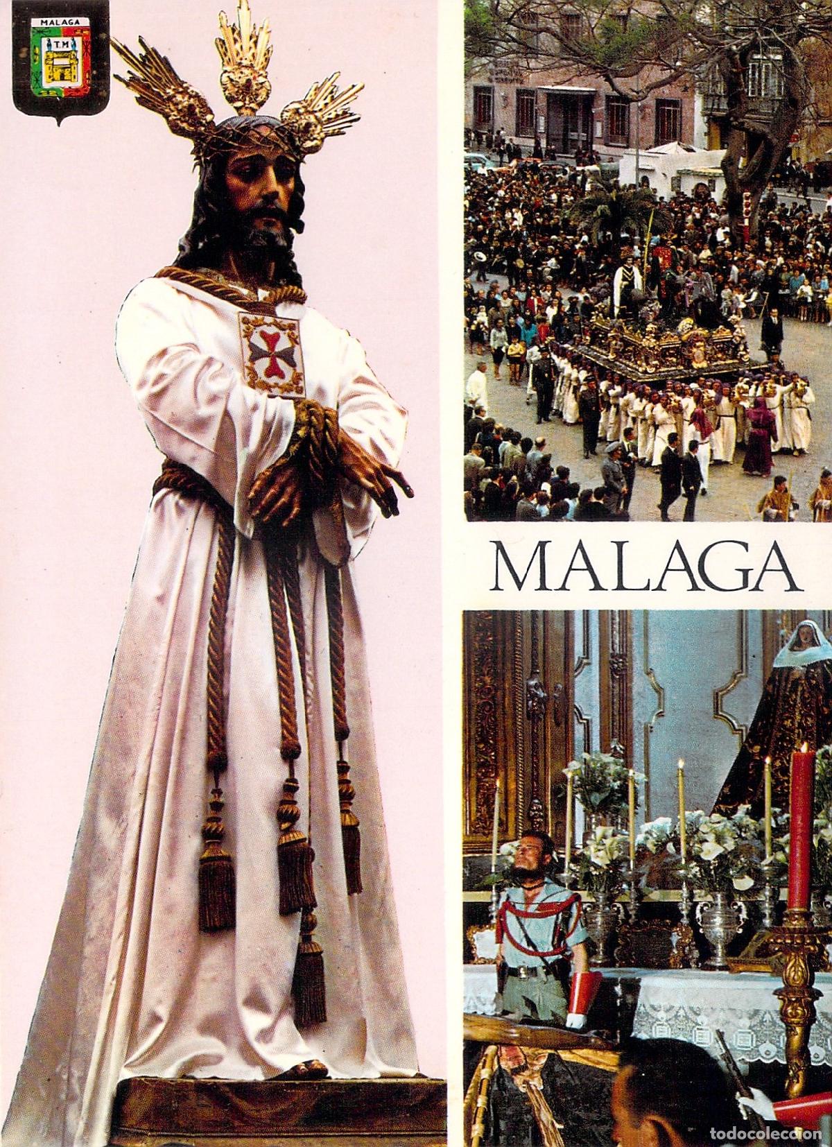 Postales: Postal de Semana Santa en M&aacute;laga con Jes&uacute;s Cautivo y Soledad