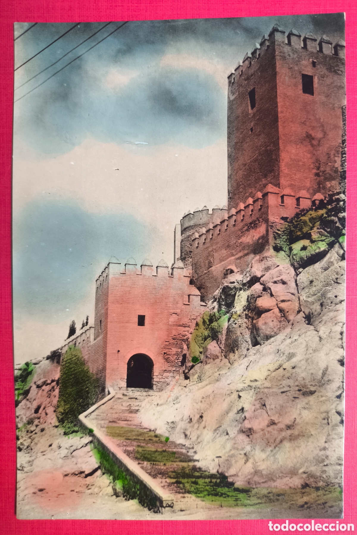 Postales: ALMER&Iacute;A LA ALCAZABA POSTAL FOTOGR&Aacute;FICA COLOREADA C. 1955
