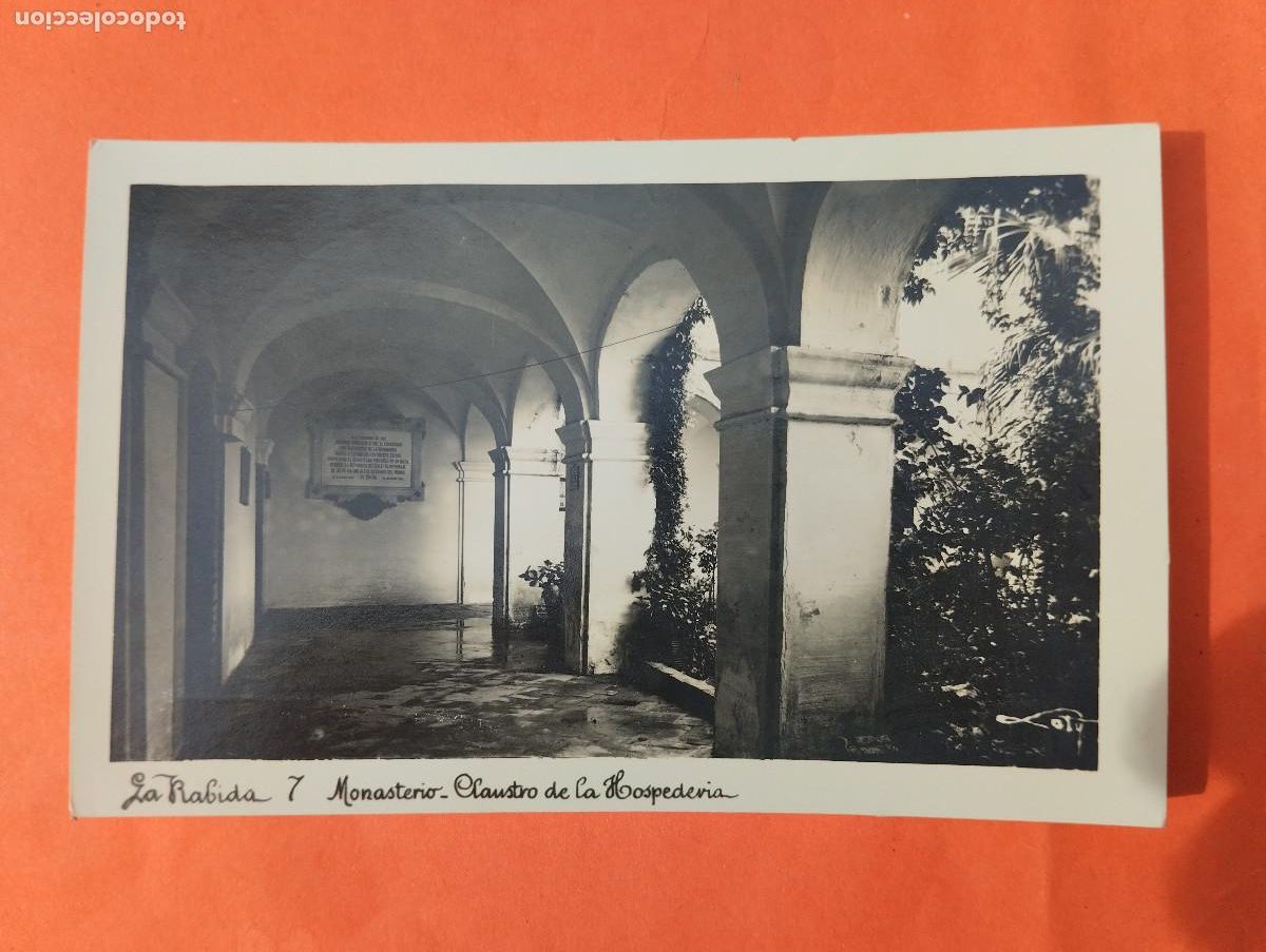 Postales: POSTAL FOTOGRAFICA LA RABIDA HUELVA. MONASTERIO CLAUSTRO HOSPEDERIA. LOTY