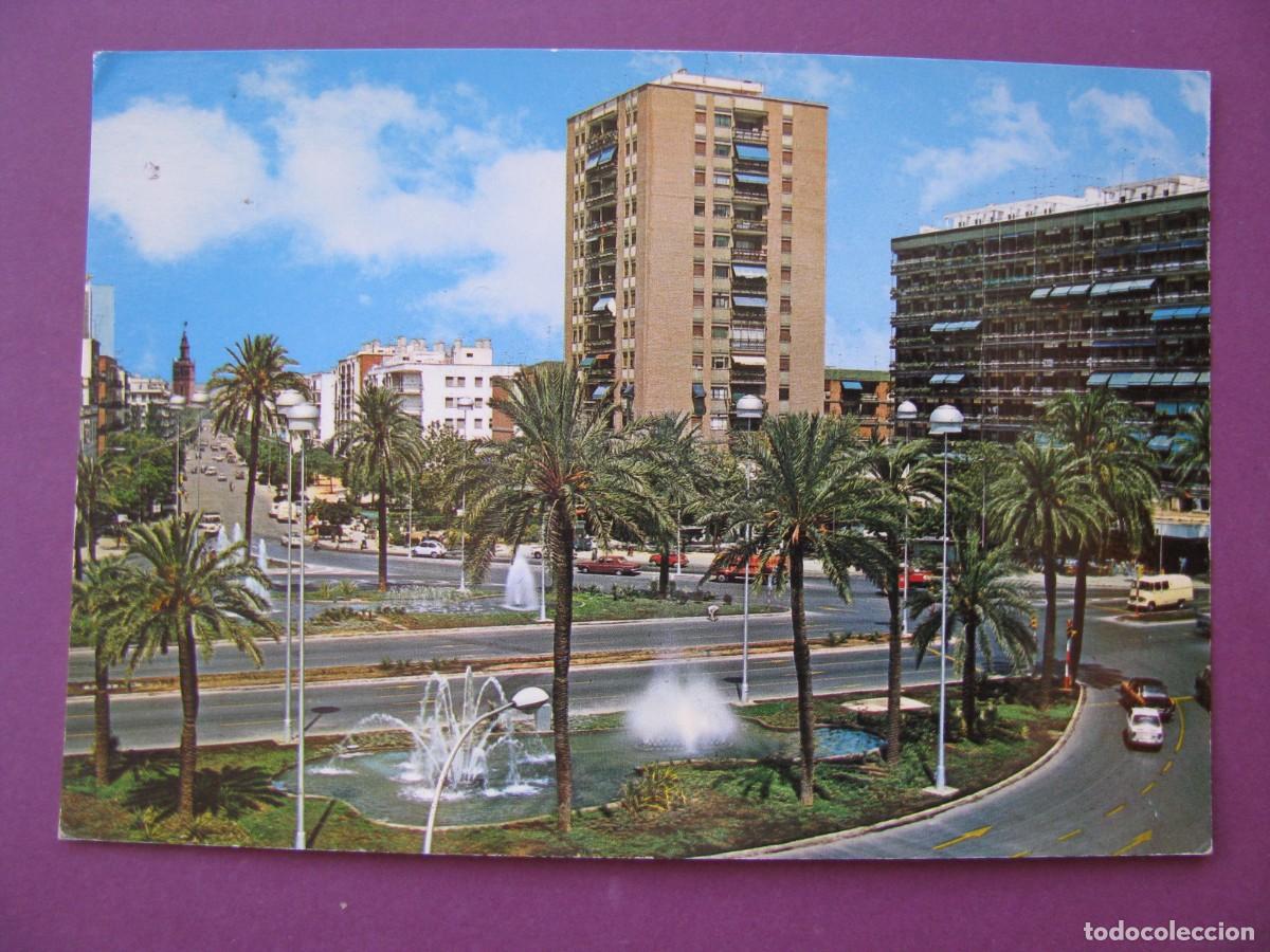 Postales: POSTAL DE SEVILLA. PLAZA CAPITAN CORTES Y AVENIDA EDUARDO DATO. GARCIA GARRABELLA. ESCRITA