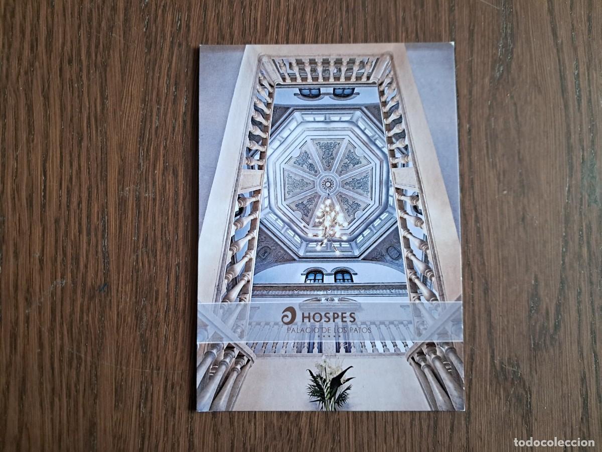 Postales: postal de publicidad, hotel Hospes, Palacio de los patos, Granada, con men&uacute; de boda.