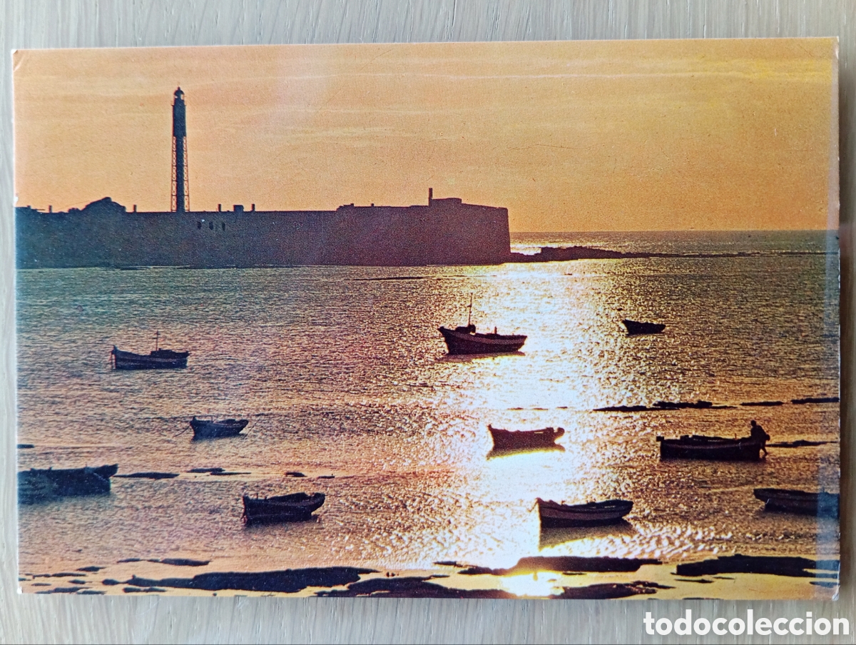 Postales: POSTAL C&Aacute;DIZ PUESTA DE SOL PAPELER&Iacute;A ALFA 147 A&Ntilde;O 1976 ATRDECER