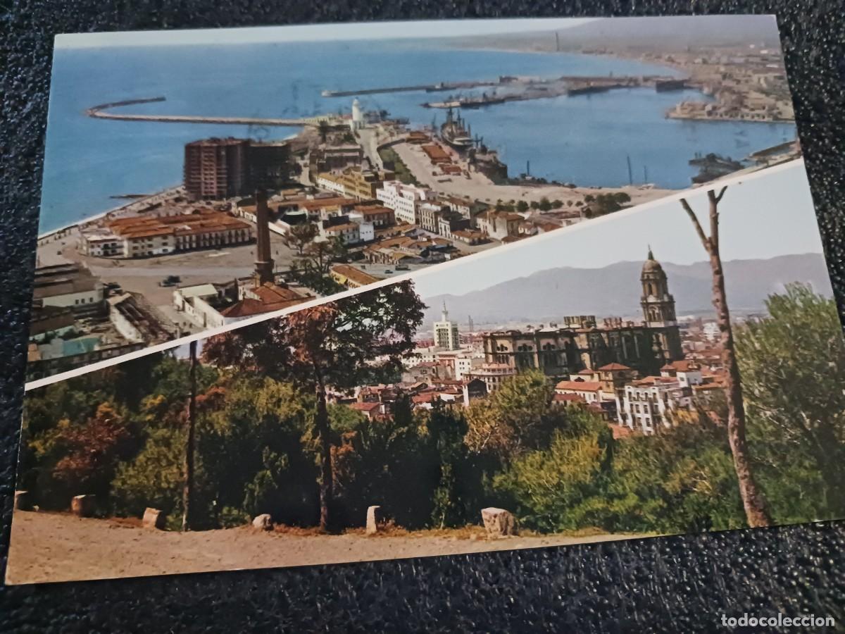 Postales: 48 MALAGA. PUERTO Y CATEDRAL. ed. GARRABELLA. ESCRITA.