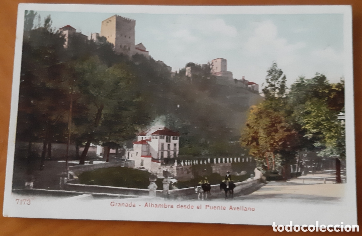 Postales: Postal Granada coloreada. Alhambra desde Puente Avellano. Sin escribir. R10199