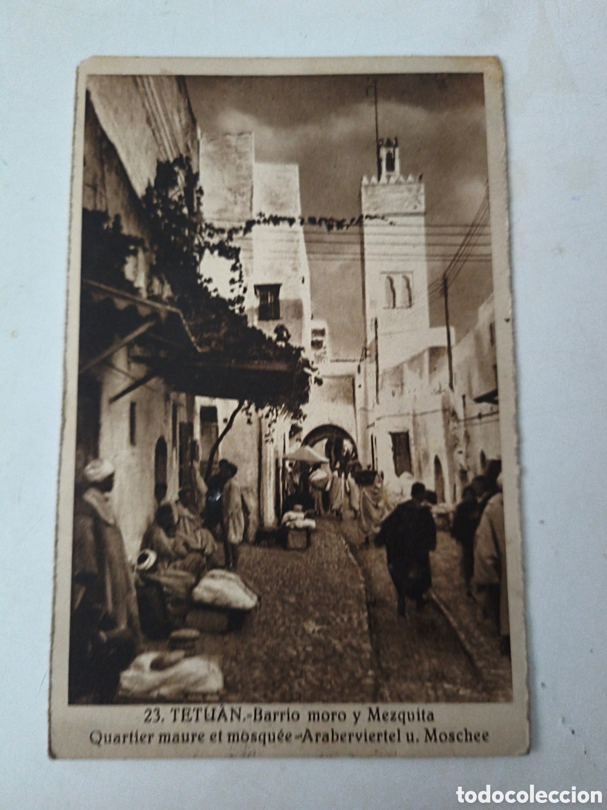 Cartoline: Postal Tetu&aacute;n. Barrio moro y mezquita