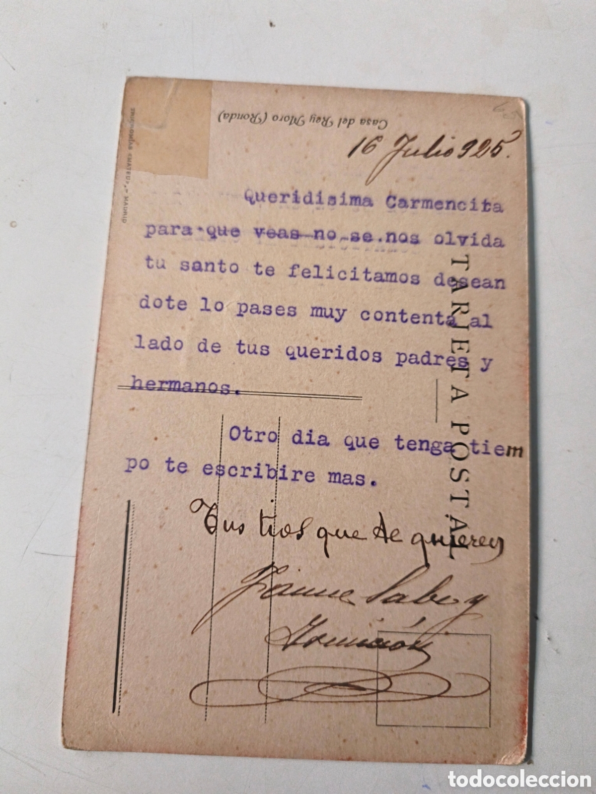 Postales: Postal Casa del Rey Moro. - Foto 2