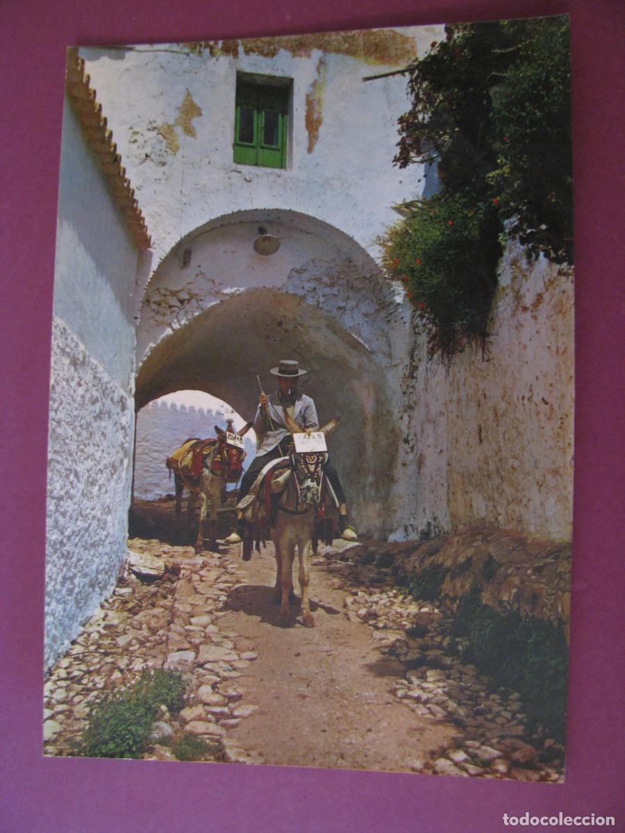 Postales: POSTAL DE MIJAS. CALLEJON TIPICO Y BURROS TAXI. POSTALES COSTA DEL SOL.