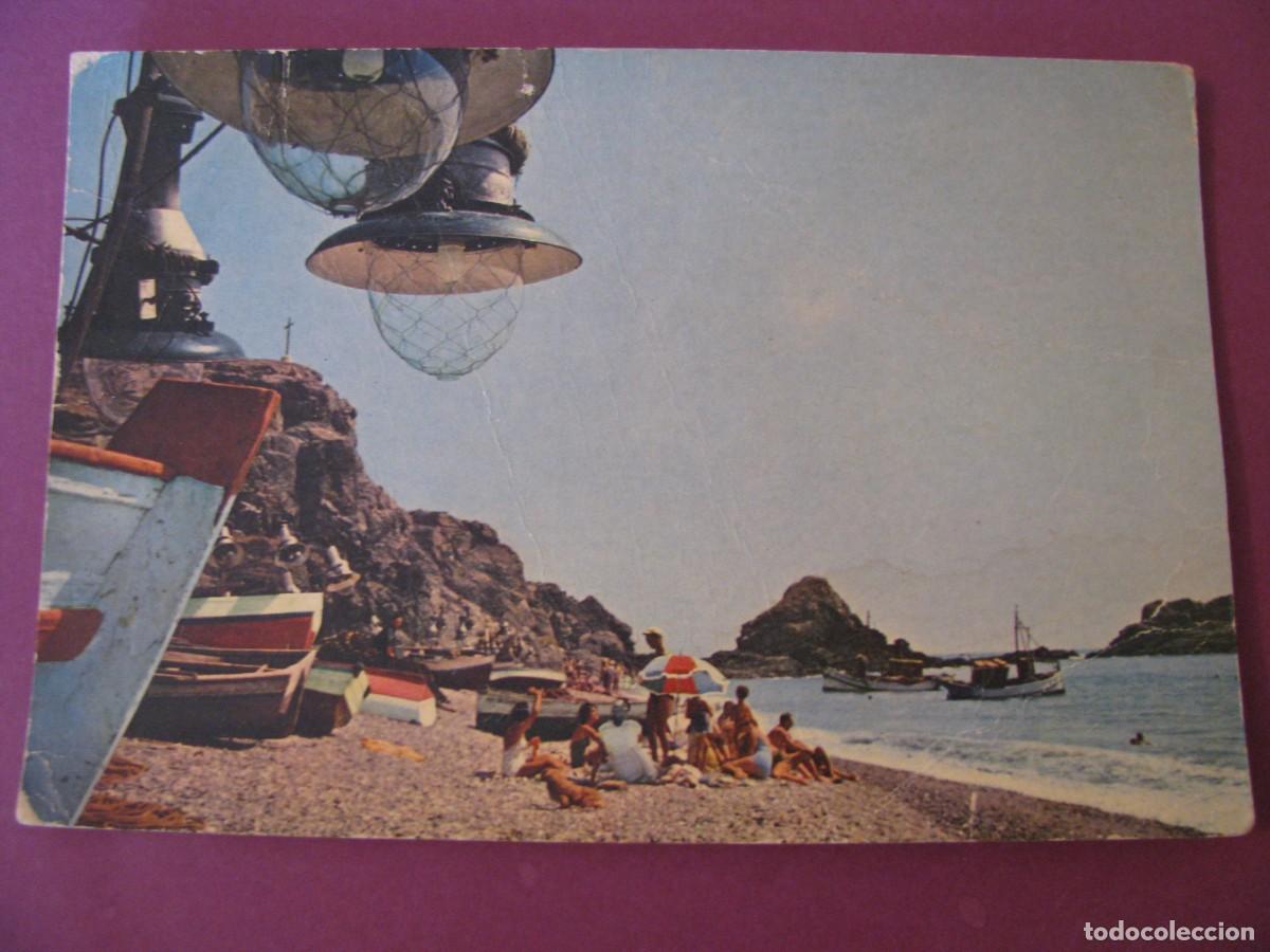 Postales: POSTAL DE ALMU&Ntilde;ECAR. PLAYA Y TRAINAS. PUIG FERRAN.