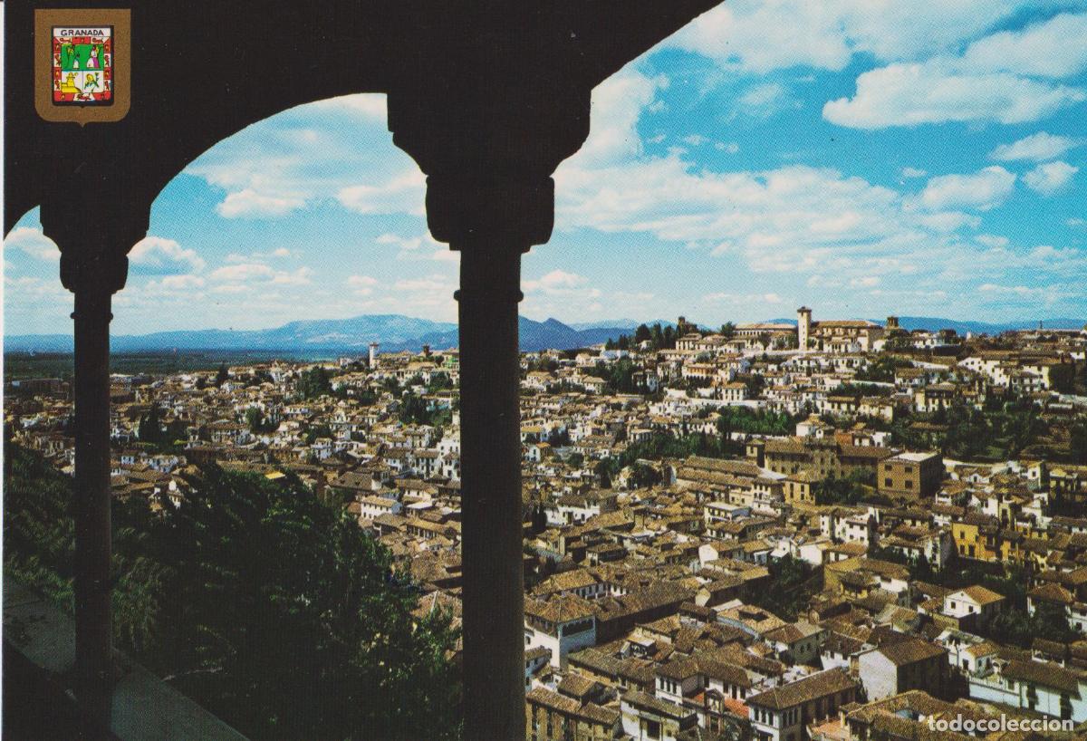 Postales: GRANADA, ALBAICIN VISTO DESDE LA ALHAMBRA - ESCUDO DE ORO N&ordm;102 - ESCRITA