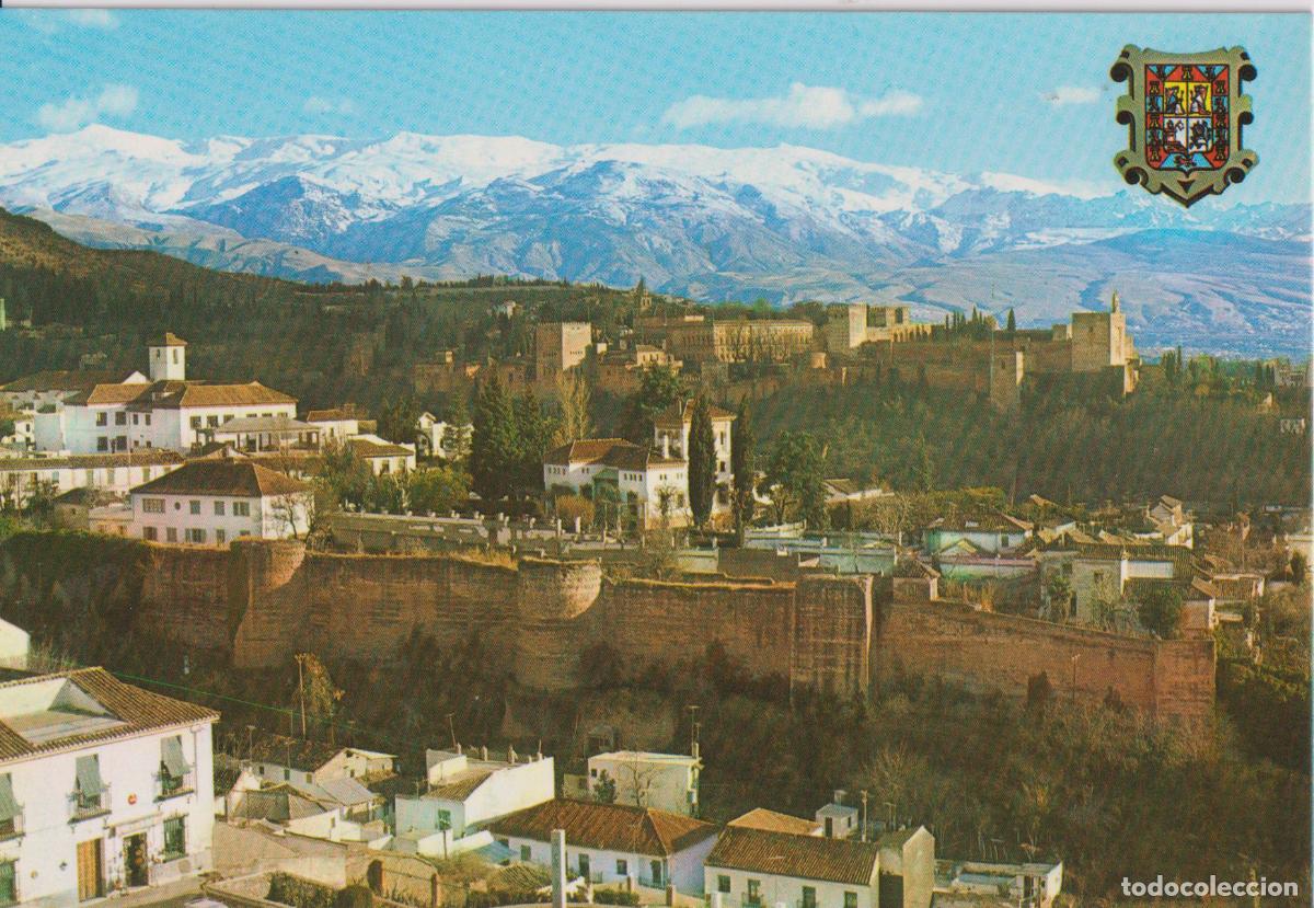 Postales: GRANADA, VISTA GENERAL DE LA ALHAMBRA Y SIERRA NEVADA - A.ZERKOWITZ N&ordm;665 - S/C