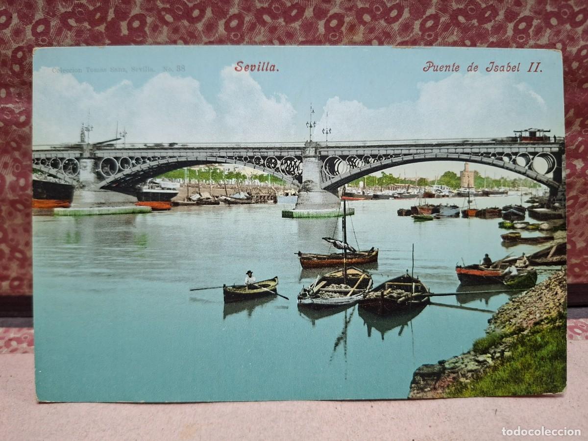 Postales: ANTIGUA POSTAL SEVILLA PUENTE DE ISABEL II PURGER & CO 5776