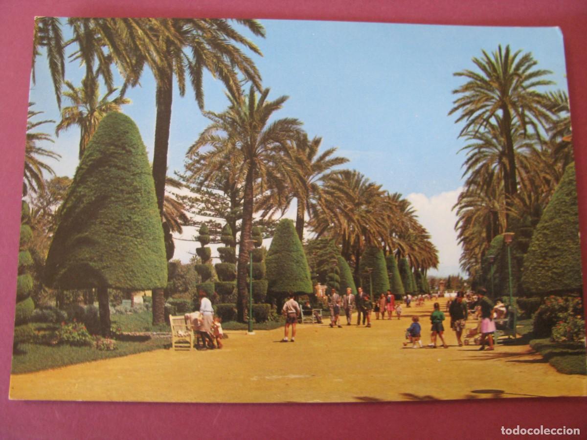 Postales: POSTAL DE CADIZ. PARQUE GENOVES. PASEO CENTRAL. GARCIA GARRABELLA.