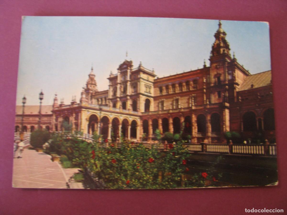 Postales: POSTAL DE SEVILLA. PLAZA DE ESPA&Ntilde;A. HELIOTIPIA ARTISTICA. CIRCULADA