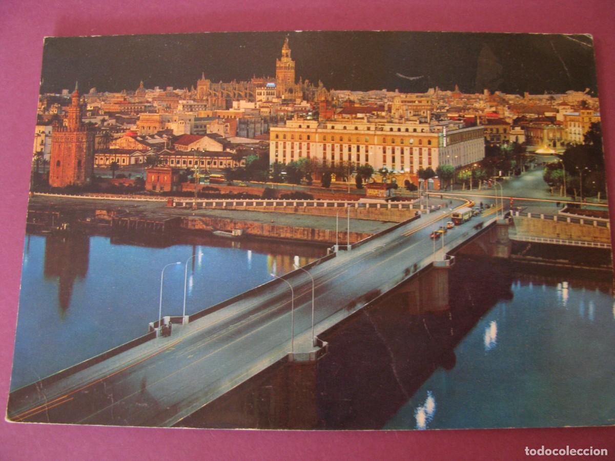 Postales: POSTAL DE SEVILLA. LA CIUDAD DE NOCHE. RO FOTO.
