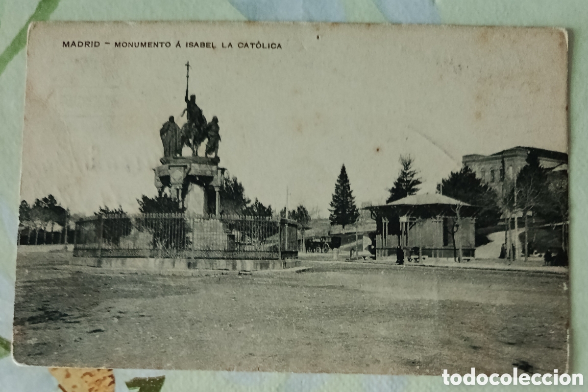 Cartes Postales: Madrid, monumento a Isabel la Cat&oacute;lica postal 9 X 13 ctms.
