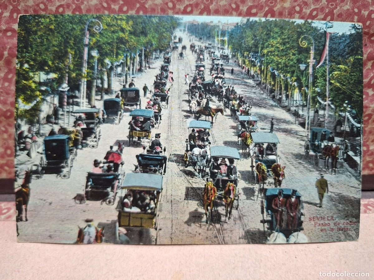 Postales: ANTIGUA POSTAL SEVILLA PASEO COCHES FERIA TOMAS SANZ 43