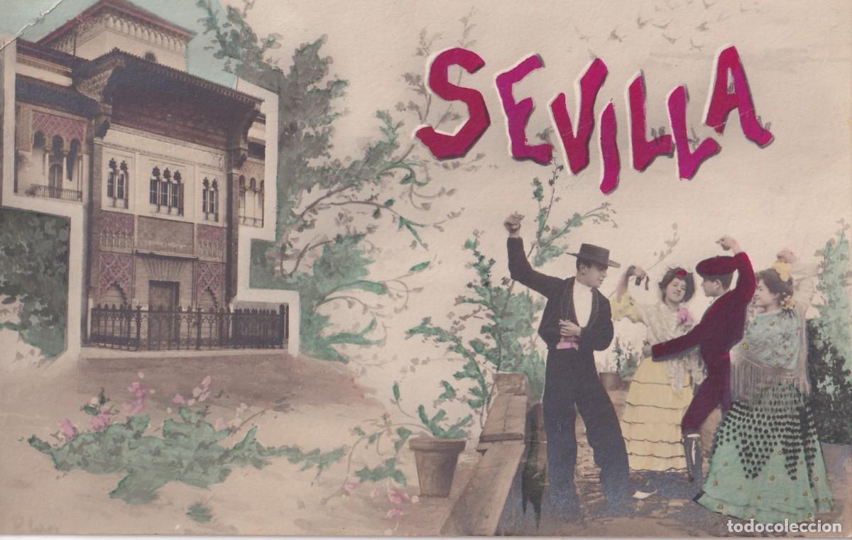 Postkarten: POSTAL SEVILLA TIPOS BAILANDO IMAGEN DEL ALCAZAR. REVERSO SIN DIVIDIR CASA THOMAS SIN CIRCULAR