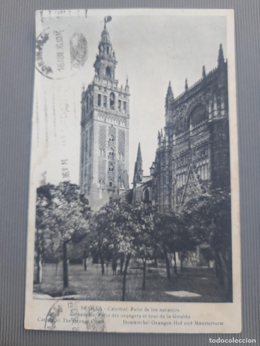 Postales: Postal sevilla -catedral , patio de naranjos, circulada 1936
